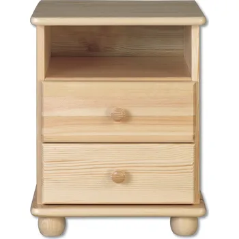 Noční stolek Noční stolek SN 105 borovice masiv -2 šuplíky