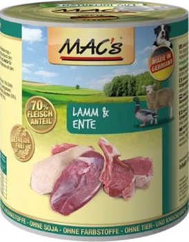 Krmivo pro psa MAC's Dog konzerva jehně/kachna