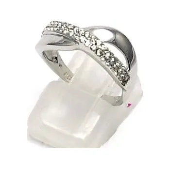 Přívěsek Stříbrný prsten se zirkony, velikost 59, E006