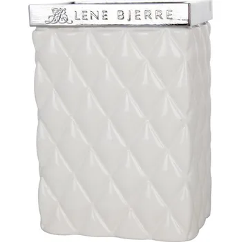 Lene Bjerre Portia dóza na zubní kartáčky, bílá/stříbrný lem