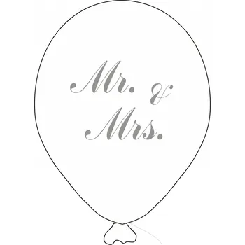 Party dekorace Balónek Mr. & Mrs. s šedým potiskem Balonky.cz 1412005
