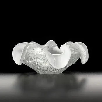 Skleněný popelník Aurati Latte Argento