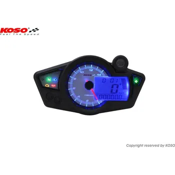 Tachometr Digitální tachometr KOSO RX1N GP bílý/modré podsvícení
