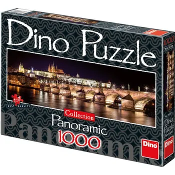 Puzzle Dino Hradčany v noci panoramic 1000 dílků