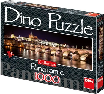 Puzzle Dino Hradčany v noci panoramic 1000 dílků