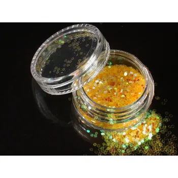 Prach na nehty 6tihranný, žlutý