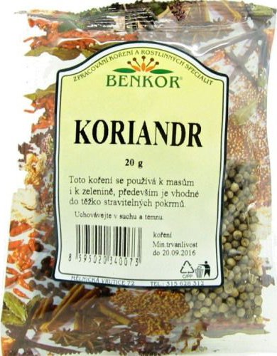 BENKOR Koriandr celý, 20 g od 8,70 Kč - Zbozi.cz