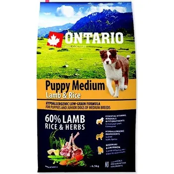 Ontario Puppy Medium Lamb/Rice, 6,5 kg