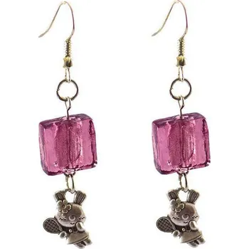 Náušnice Náušnice s filigránů 22bm002-33 - fialové s figurkami