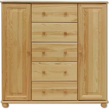 Komoda KD125 dřevěná komoda z masivní borovice Drewmax (Kvalitní nábytek z borovicového masivu)