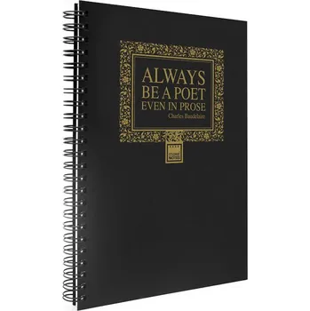 Zápisník MAKENOTES Zápisník A4 METALLIC zlatý, text Baudelaire