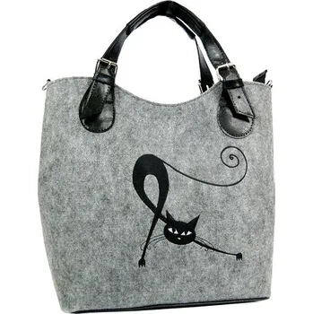 Kabelka Lecharme EKO Excent Protahující se kočka světle šedá