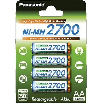 Článková baterie Panasonic 2700 mAh nabíjecí baterie AA NiMH 4 ks