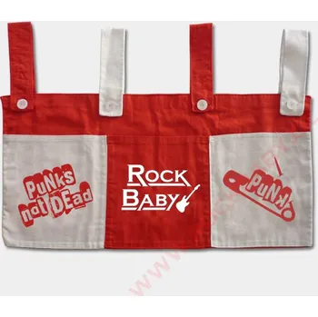Příslušenství pro dětskou postel a kolébku Kapsář na postýlku - Punks not dead, Punk (červený KAP60-04