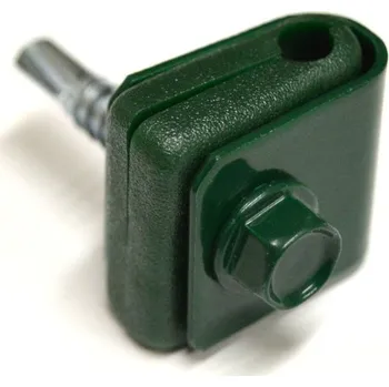 Příslušenství pro plot Příchytka PVC na napínací drát – zelená šroubovací – STRONG