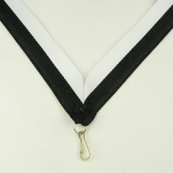 Stuha na medaile bílo/černá C14