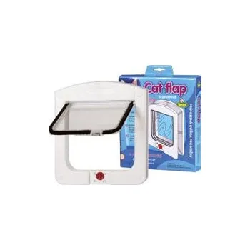 Dvířka pro psa Průchozí dvířka pro kočky 4-polohová bílá - 22,5 x 20,5 x 3,5 cm