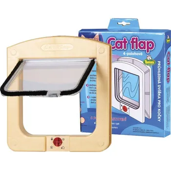 Dvířka pro psa Průchozí dvířka pro kočky 4-polohová písková - 22,5 x 20,5 x 3,5 cm