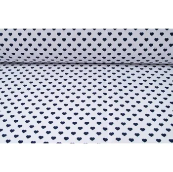 Plátno bavlnené, modrá srdíčka, metráž, látky