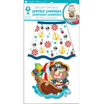 Samolepící dekorace Dětská samolepicí svítící LED lampička na zeď Piráti 10522 Room Decor 27 cm