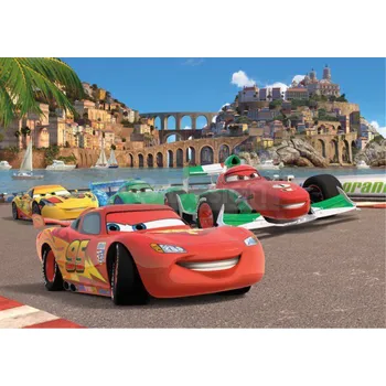 Fototapeta Dětská papírová fototapeta Disney 4 dílná auta FTD2221 / Dětské papírové fototapety na zeď Cars FT2221AG Design (360 x 254 cm)