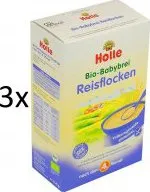 Dětská kaše Holle Bio Rýžová bezmléčná kaše 3 × 250 g