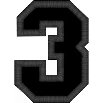 Nášivka číslice 3 nášivky, číslice, číslo, 3