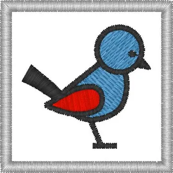 Nášivka Nášivka ptáček modrý dětské, značky pro mš, nášivky
