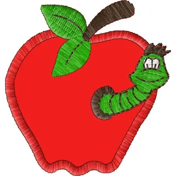 Nášivka Nášivka Jablko + červ zvířátka, dětské, hmyz, zvířata