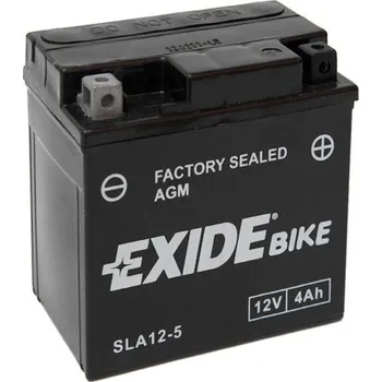 Motobaterie Exide Bezúdržbová AGM baterie EXIDE AGM12-5, 12V 4Ah, naplněná, nabitá, uzavřená.