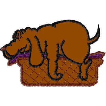 Nášivka Nášivka Pes na koši zvířátka, dětské, psi, zvířata