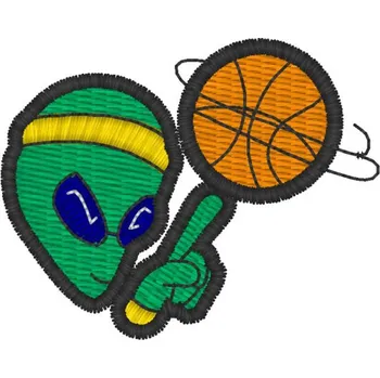 Nášivka Výšivka Mimozemšťan basketbalista fantasy, výšivka, basketball, sport