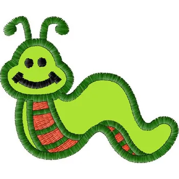 Nášivka Červ zvířátka, dětské, hmyz, zvířata