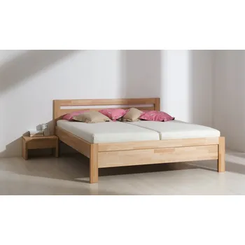 Nábytek BMB Postel Karlo Klasik ostrá - masivní buk Moření: tmavý ořech, Rozměr: 160 x 200 cm