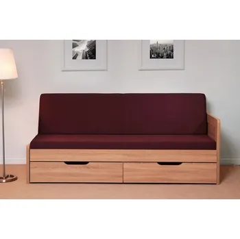 Postel BMB Postel Tandem KLASIK s pravou područkou - masivní buk Moření: káva, Provedení: oblé, Rozměr: 80/160 x 200 cm