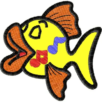 Nášivka Nášivka Rybička + noty zvířátka, dětské, vodní, zvířata