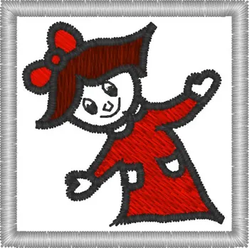 Nášivka Panenka s mašlí hračky, dětské, značky pro mš, nášivky