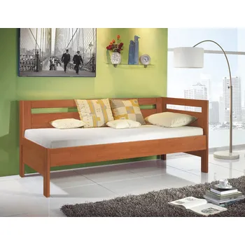 Postel BMB Postel Tina s pravým čelem ostrá - masivní buk Moření: bordó, Rozměr: 90 x 200 cm