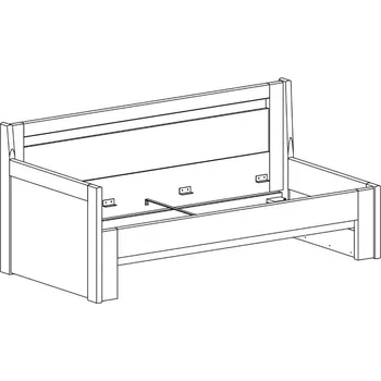BMB Postel Tandem ORTHO s levou područkou - masivní buk Moření: lak, Provedení: oblé, Rozměr: 90/180 x 200 cm