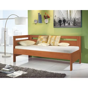 Postel BMB Postel Tina s levým čelem ostrá - masivní buk Moření: lak, Rozměr: 90 x 200 cm