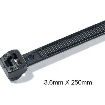 Stahovací páska Sifam Stahovací páska 3,6x250mm, 100ks Černá