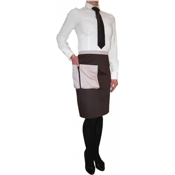 Kuchyňská zástěra Vondrak & Company | Číšnická zástěra střední - 2 kapsy hnědá