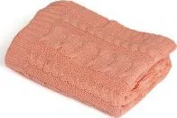 deka Rialto Baby pletená deka bavlna,růžová,copánky