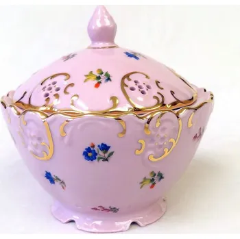 Váza Leander Dóza kulatá 12,5 cm, růžový porcelán