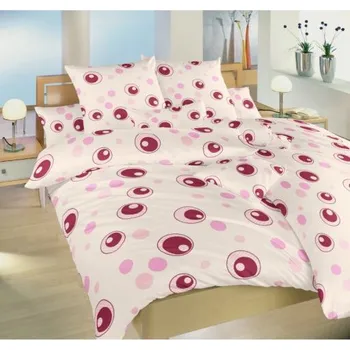 Povlečení Dadka Krepové povlečení Bubliny růžové, 140 x 200, 90 x 70 cm