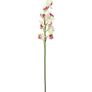 umělá květina Orchidej větvička, bílo-růžová, 90cm