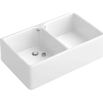 Umyvadlo Keramický dvojdřez Villeroy & Boch O.NOVO - CeramicPlus, 80*50, bílý - 633100R1