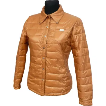 Itálie Dámská bundička s límečkem na jarní a podzimní období - hnědá - vel. UNI