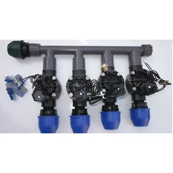 Zavlažovač Sestava 4x Rain Bird 100 HV + manifold + 5 x BVS 1 (Kompletní sestava ventil Rain Bird 4x 100 HV 24V + manifold + 5 x BVS1)