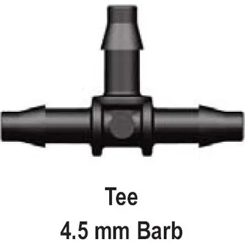 Fitinka T-kus 4,5 mm pro mikrohadičku 4x7 mm. (T-kus 4,5 mm pro mikrohadičku 4x7 mm. Použití pro spojení mikrohadičky 4x7 mm. Tlak 0 až 3,5 baru. )